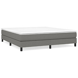 Maison Chic Lit Adulte - Lit simple Lit à sommier tapissier avec matelas moelleux - Meuble de Chambre - Gris foncé 180x200cm Tissu -MN65011