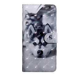 Etui en PU impression de motif de décoration spot lumineux Loup pour votre Samsung Galaxy A31