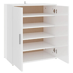 vidaXL Armoire à chaussures Blanc brillant 60x35x70 cm Bois ingénierie