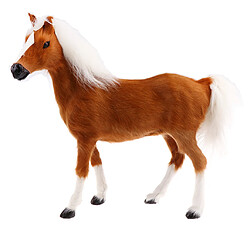 simulation peluche cheval en peluche animal peluche décor à la maison ornement marron