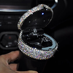 Acheter Universal Rhinestone Cendrier Portable Voiture Avec Lumière LED Cristal Diamant Cendrier Voiture Palette Palette Rangement Coupe Porte Pièces Auto Pour Fille |