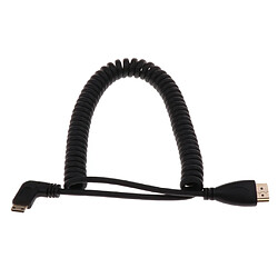 1080p HDMI à Spirale à Angle Gauche Enroulé En Spirale Ressort élastique Pour Appareil Photo Reflex