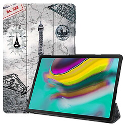 Htdmobiles Housse etui pochette simili cuir avec coque intérieure rigide pour Samsung Galaxy Tab S5e T720 / T725 (10,5 pouces) - TOUR EIFFEL