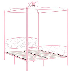 Maison Chic Lit adulte - Cadre de lit à baldaquin,Structure du lit Contemporain rose métal 180x200 cm -MN70267