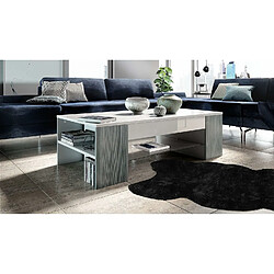 Mpc Table De Salon Blanc Mat Et Avola-anthracite (118 X 37 X 60 Cm)