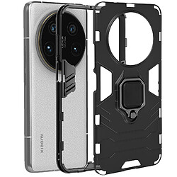 Avizar Coque pour Xiaomi 14 Ultra Anneau Support Bi-matière Antichoc Noir pas cher