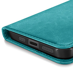 Mayaxess Étui pour iPhone 16 Plus Portefeuille avec Dragonne Turquoise pas cher