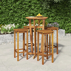 Maison Chic Table de bar et chaises d'extérieur 5 pcs,Ensemble de bar de jardin pour relax bois d'acacia solide -GKD735778