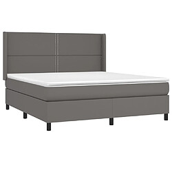 Avis vidaXL Sommier à lattes de lit matelas LED Gris 180x200 cm Similicuir