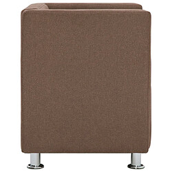 Avis vidaXL Fauteuil cube Marron Tissu