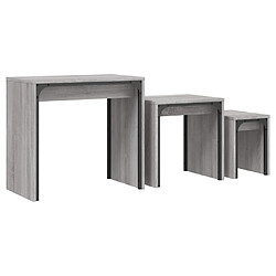 vidaXL Tables basses gigognes 3 pcs sonoma gris bois d'ingénierie