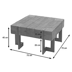 Mendler Table basse HWC-A15, table de salon, bois de sapin rustique massif ~ brun 70x70cm