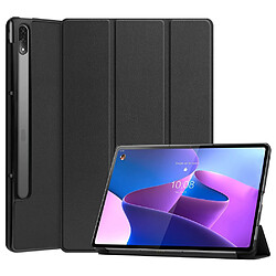 Etui en PU fonction réveil/veille automatique avec support tri-pliure noir pour votre Lenovo Tab P12 Pro