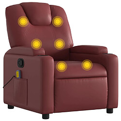 vidaXL Fauteuil de massage inclinable Rouge bordeaux Similicuir