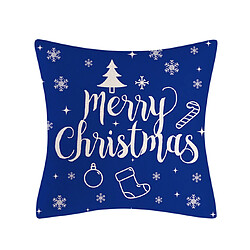 Acheter P64 4 pcs 45 * 45cm Christmas Blue Bleu Snowflake Motif Linge Taie d'oreiller Maison de vacances Accueil Taie d'oreiller Sofa Coussin Coussin Coussin