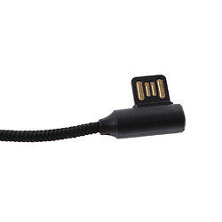 Avis tressé 90 degrés angle droit type c micro usb rapide chargeur de données câble noir