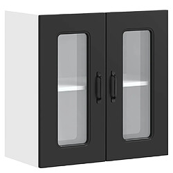 vidaXL Armoire murale de cuisine avec porte en verre Kalmar noir