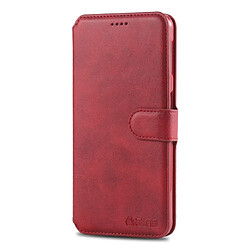 Wewoo Housse Coque Pour Galaxy A50 AZNS Texture du mollet Etui en cuir avec rabat horizontal magnétique support et logements cartes et cadre photo Rouge