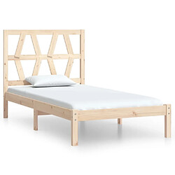 Maison Chic Lit adulte - Lit simple Cadre de lit,Structure du lit Contemporain Bois de pin massif 90x200 cm -MN89100