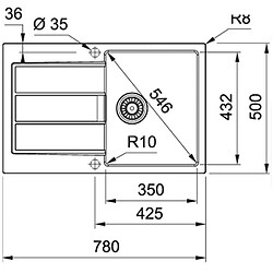 Evier à encastrer 50cm manuel carbone avec siphon - 842198 - FRANKE