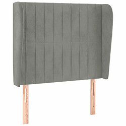 Maison Chic Tête de lit scandinave avec oreilles,meuble de chambre Gris clair 93x23x118/128 cm Velours -MN33853