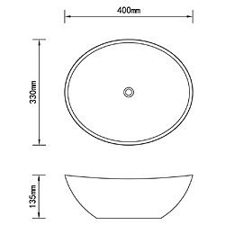 vidaXL Lavabo ovale de luxe Noir mat 40x33 cm Céramique pas cher