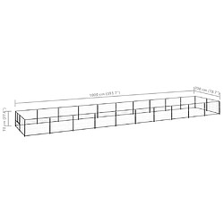 vidaXL Chenil Noir 20 m² Acier pas cher