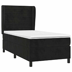 Avis Maison Chic Lit Adulte - Lit simple Lit à sommier tapissier avec matelas moelleux - Meuble de Chambre - Noir 90x200 cm Velours -MN27019