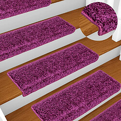 vidaXL Tapis d'escalier 10 pcs 65x21x4 cm Violet