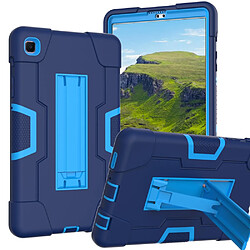 Coque en TPU + Silicone Conception de couleur de contraste avec béquille coulissante bleu marine/bleu pour votre Samsung Galaxy Tab A7 Lite 8.7 pouces T225/T220 (2021))