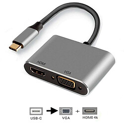 Adaptador Ewent EW9700 USB-C para HDMI/VGA Gris