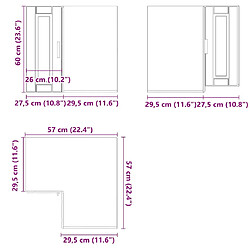 vidaXL Armoire d'angle murale de cuisine Porto gris béton pas cher