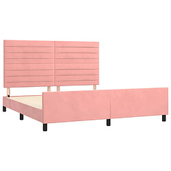 Acheter Maison Chic Lit adulte - Cadre Structure de lit avec tête de lit Contemporain Rose 160x200 cm Velours -MN35318