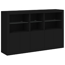 Avis Maison Chic Commode Buffet - Meuble de rangement avec lumières LED noir 162x37x100 cm -GKD95748