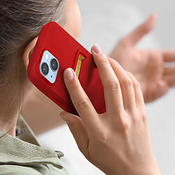 Avis Avizar Coque iPhone 14 Silicone Souple Porte-carte rouge