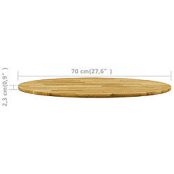 Acheter vidaXL Dessus de table Bois de chêne massif Rond 23 mm 700 mm