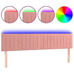 Maison Chic Tête de lit scandinave à LED,meuble de chambre Rose 180x5x78/88 cm Velours -MN84832