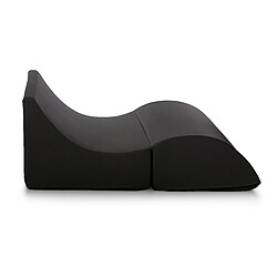 Avis Autrement Talamo Italia Clever double pouf convertible en chaise longue en éco-cuir, couleur noire