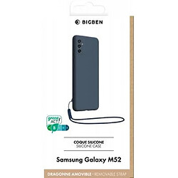 BigBen Connected Coque pour Samsung Galaxy M52 5G en Silicone avec dragonne assortie Bleu marine