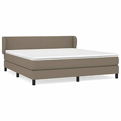 Maison Chic Lit adulte- Lit + matelas,Sommier à lattes de lit avec matelas Taupe 160x200 cm Tissu -GKD45906