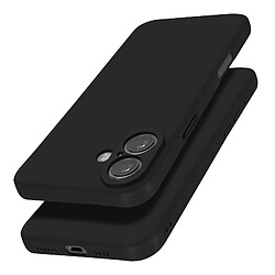 Avizar Coque pour iPhone 16 Plus Silicone Finition Mate Soft Touch Noir