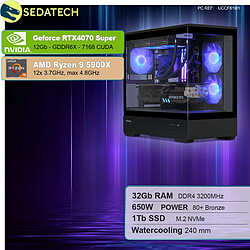 Sedatech PC Gamer V360 • AMD Ryzen 9 5900X • RTX4070 Super • 32Go RAM • 1To SSD M.2 • sans OS