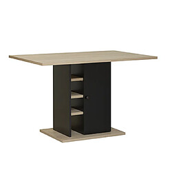 Avis Mes Table à manger 120 cm avec rangements décor chêne clair et noir