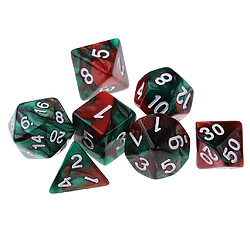 7pcs dés polyédriques pour des donjons et dragons dés jeux de table café vert