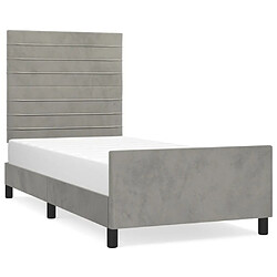 Maison Chic Lit adulte - Cadre Structure de lit avec tête de lit Contemporain Gris clair 80x200 cm Velours -MN45534