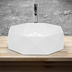 Avis ML-Design Lavabo en céramique pour salle de bain lavabo en forme de diamant Ø 42x13,5 cm