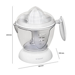 Presse agrumes électrique automatique oreange citron capacité 1,2L, 40 , Blanc, Bomann, ZP 1092 CB pas cher