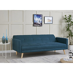 Acheter Concept Usine Canapé scandinave convertible 3 places tissu bleu canard WOODEN