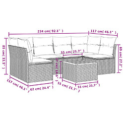 Avis Maison Chic Salon de jardin 7 pcs avec coussins | Ensemble de Table et chaises | Mobilier d'Extérieur noir résine tressée -GKD52466