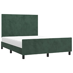 Avis Maison Chic Lit adulte 140x190cm- Cadre de lit avec tête de lit Contemporain pour chambre Vert foncé Velours -MN64867